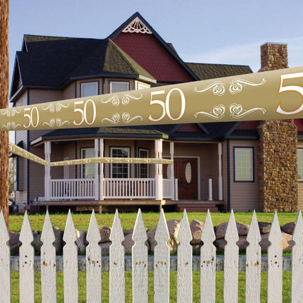 Afzetlint 50 Jaar Goud 15m van Folat koop je bij Partywinkel