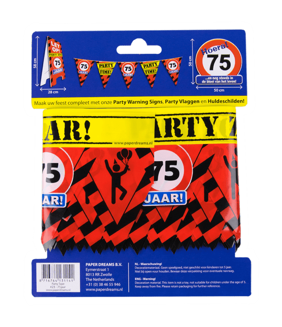 Afzetlint 75 Jaar 12m van Paper Dreams koop je bij Partywinkel