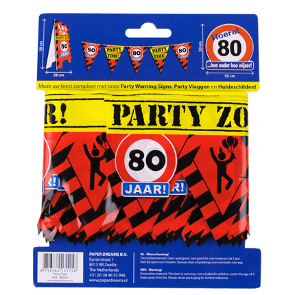 Afzetlint 80 Jaar 12m van Paper Dreams koop je bij Partywinkel