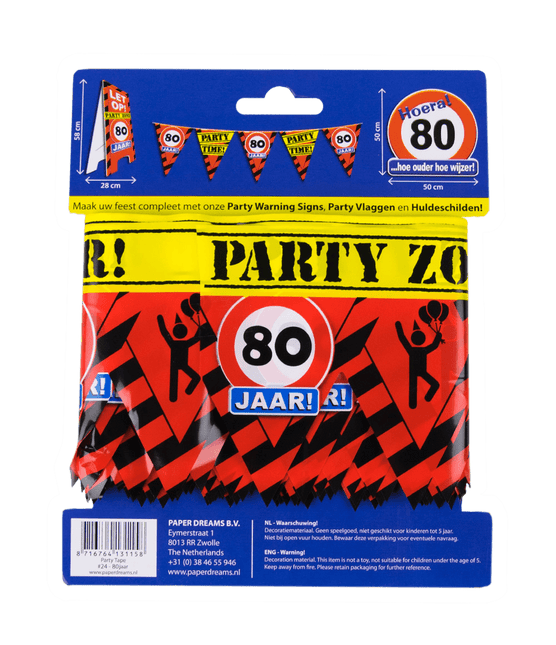 Afzetlint 80 Jaar 12m van Paper Dreams koop je bij Partywinkel