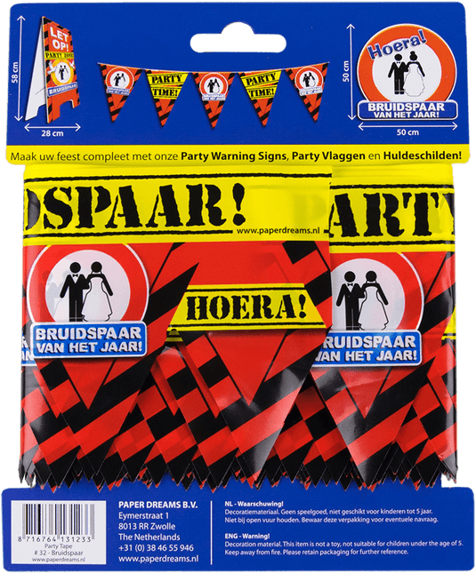 Afzetlint Bruidspaar van het Jaar 12m van Paper Dreams koop je bij Partywinkel