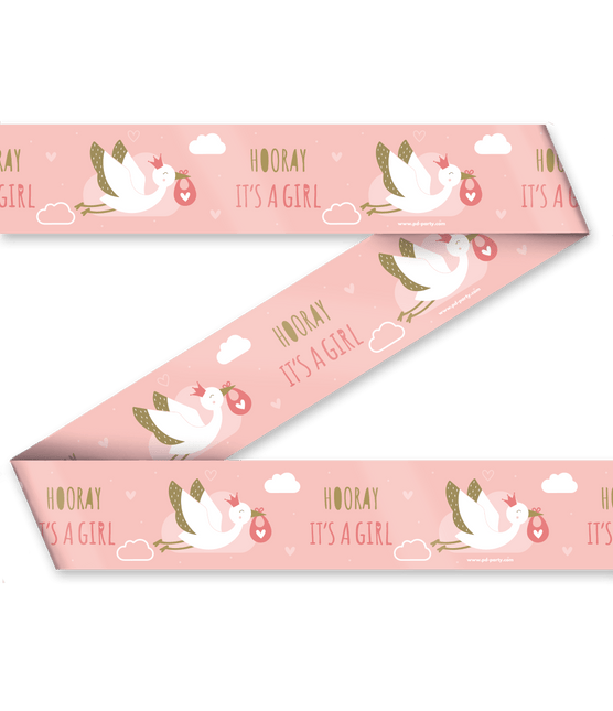 Afzetlint Hooray It'S A Girl 1,2m van Paper Dreams koop je bij Partywinkel
