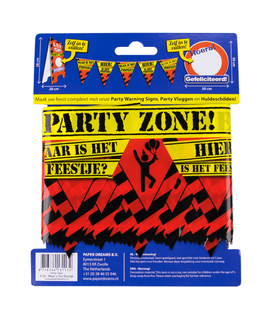 Afzetlint Waar is het Feestje 12m van Paper Dreams koop je bij Partywinkel