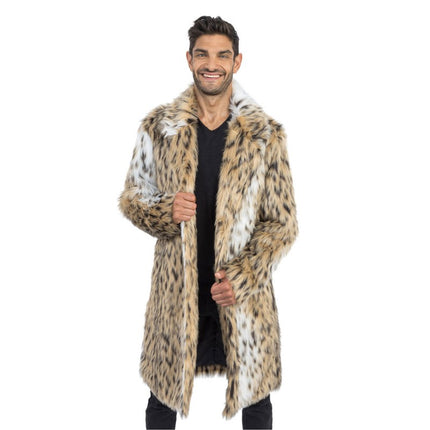 Lang jakke i imiteret pels - Dyreprint - Unisex