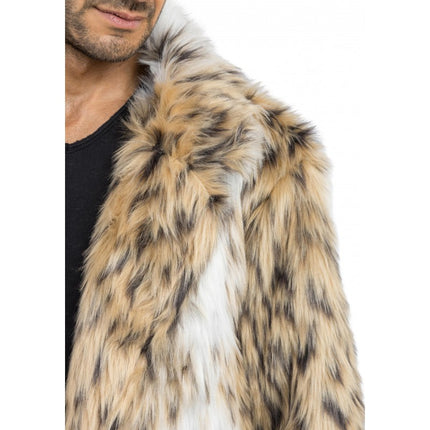 Lang jakke i imiteret pels - Dyreprint - Unisex