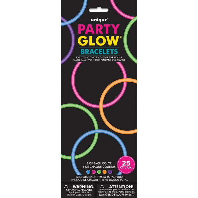 Armbanden Glow In The Dark 25st van Unique koop je bij Partywinkel