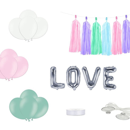 Auto Decoratie Set Bruiloft Love van Partydeco koop je bij Partywinkel