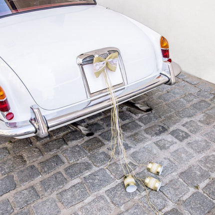 Auto Decoratie Set Bruiloft Strikjes van Partydeco koop je bij Partywinkel