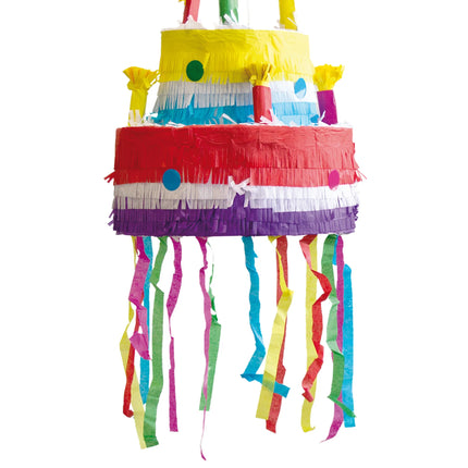 Farvet kage-piñata, 31 cm