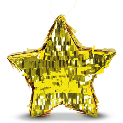 Stjerne-piñata, guld, 30 cm