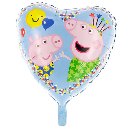 Peppa Pig-heliumballon, hjerteformet, tom, 45 cm