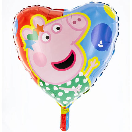 Peppa Pig heliumballon, farvet hjerte, tom, 45 cm