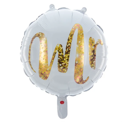 Hvid heliumballon »Mr Leeg«, 45 cm
