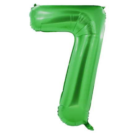 7-års talballon, grøn, 1 m