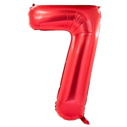 7 år talballon, rød, 1 m