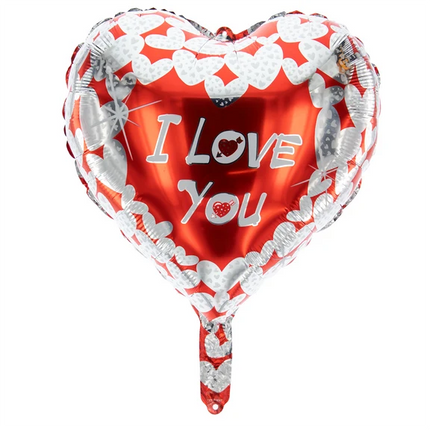 »I Love You«-heliumballon, hjerteformet, tom, 45 cm