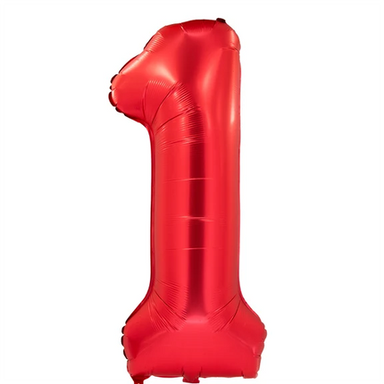1 års talballon, rød, 1 m
