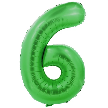 6-års talballon, grøn, 1 m