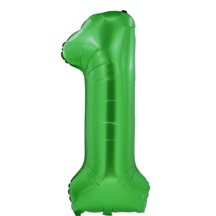 1 års talballon, grøn, 1 m