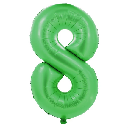 8-års talballon, grøn, 1 m