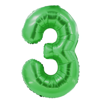 3-års talballon, grøn, 1 m