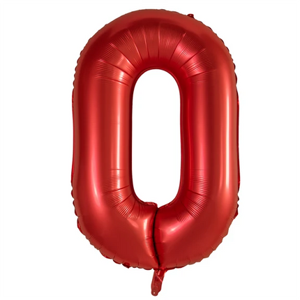 0-tal-ballon, rød, 1 m