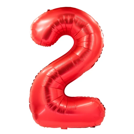 2-års talballon, rød, 1 m