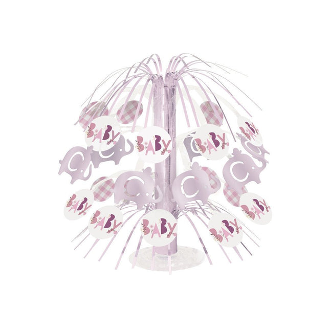 Baby Olifant Tafeldecoratie Roze 21cm van Unique koop je bij Partywinkel