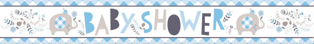 Babyshower Banner Blauw 2,74m van Unique koop je bij Partywinkel