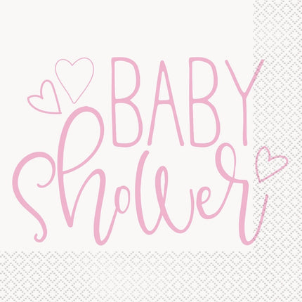 Babyshower Servetten Roze 16st van Unique koop je bij Partywinkel