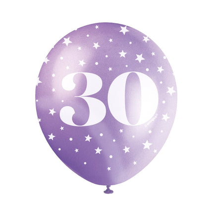 Ballonnen 30 Jaar Confetti 30cm 5st van Unique koop je bij Partywinkel