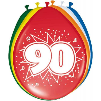 Ballonnen 90 Jaar 30cm 8st van Folat koop je bij Partywinkel