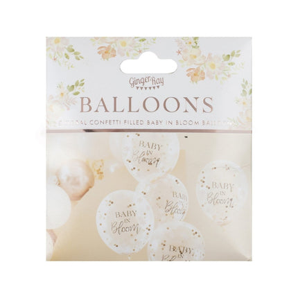 Ballonnen Baby In Bloom 30cm 5st van Ginger Ray koop je bij Partywinkel