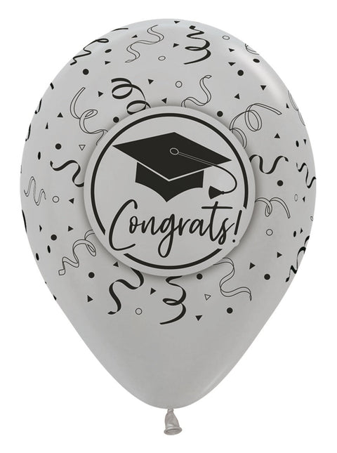 Ballonnen Congrats Graduation Mix 30cm 25st van Sempertex koop je bij Partywinkel