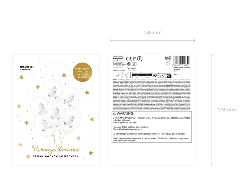 Ballonnen Duiven 30cm 6st van Partydeco koop je bij Partywinkel