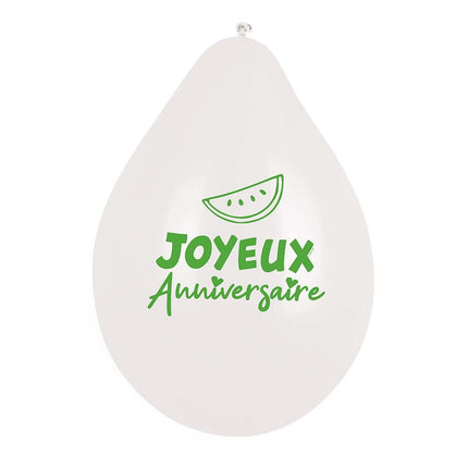 Ballonnen Fruit Joyeux Anniversaire 25cm 6st van Boland koop je bij Partywinkel