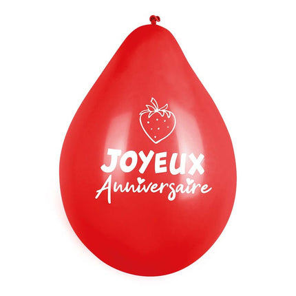 Ballonnen Fruit Joyeux Anniversaire 25cm 6st van Boland koop je bij Partywinkel