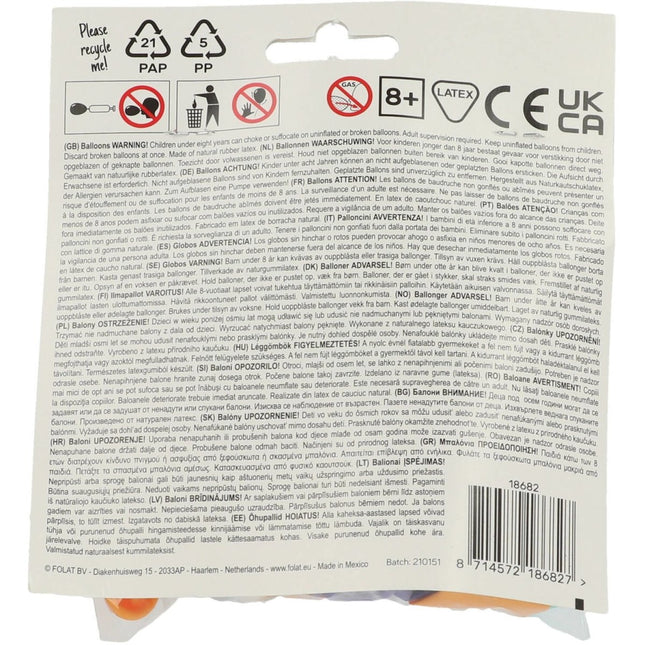 Ballonnen Gekleurd 23cm 50st van Folat koop je bij Partywinkel