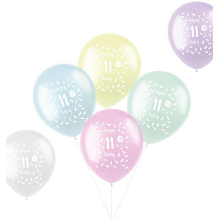 Ballonnen Happy 11Th Bday 33cm 6st van Folat koop je bij Partywinkel