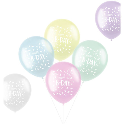 Ballonnen Happy B - Day 33cm 6st van Folat koop je bij Partywinkel