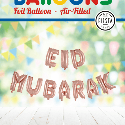 Ballonnen Letter Eid Mubarak Rose Goud Leeg van WeFiesta koop je bij Partywinkel