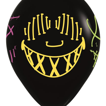 Ballonnen Masks Neon Ink Black 30cm 25st van Sempertex koop je bij Partywinkel