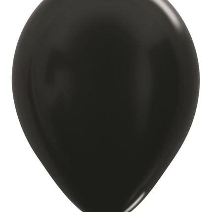 Ballonnen Metallic Black 30cm 12st van Sempertex koop je bij Partywinkel
