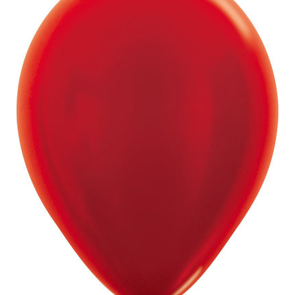 Ballonnen Metallic Red 30cm 12st van Sempertex koop je bij Partywinkel