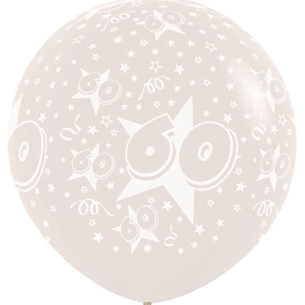 Ballonnen Number 60 Clear 91cm 2st van Sempertex koop je bij Partywinkel