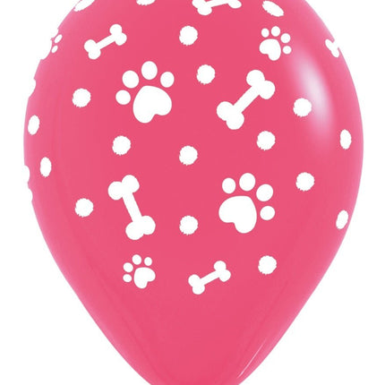 Ballonnen Paw Prints Girl Mix 30cm 25st van Sempertex koop je bij Partywinkel
