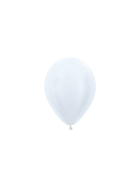 Ballonnen Pearl White 12cm 50st van Sempertex koop je bij Partywinkel