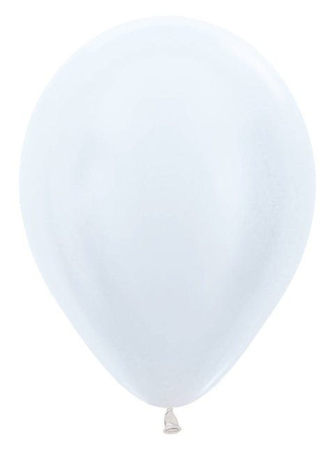 Ballonnen Pearl White 30cm 50st van Sempertex koop je bij Partywinkel