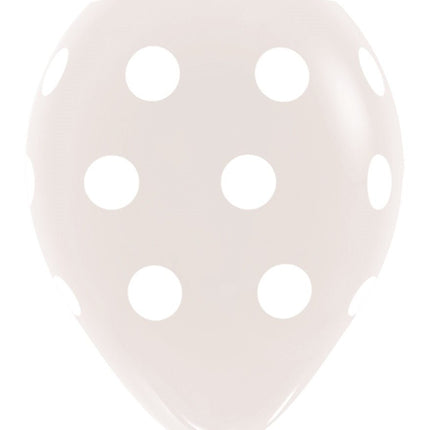 Ballonnen Polka Dots Clear 30cm 25st van Sempertex koop je bij Partywinkel