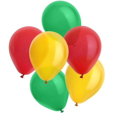 Ballonnen Rood - Geel - Groen 30cm - 6 stuks van Folat koop je bij Partywinkel
